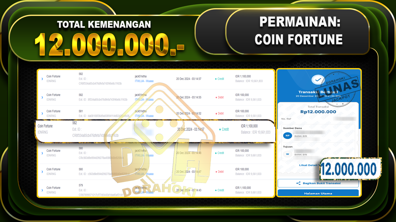 COIN FORTUNE RP 12.000.000