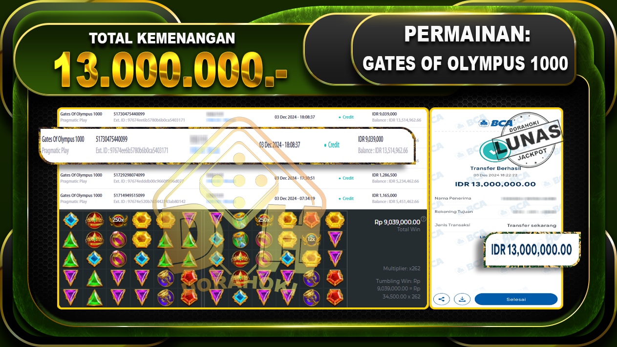 GATES OF OLYMPUS 1000 Rp.13.000.000