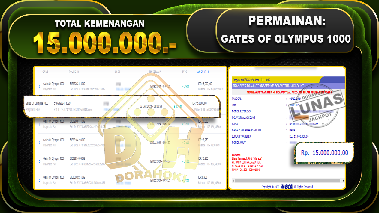 GATES OF OLYMPUS 1000 Rp.15.000.000