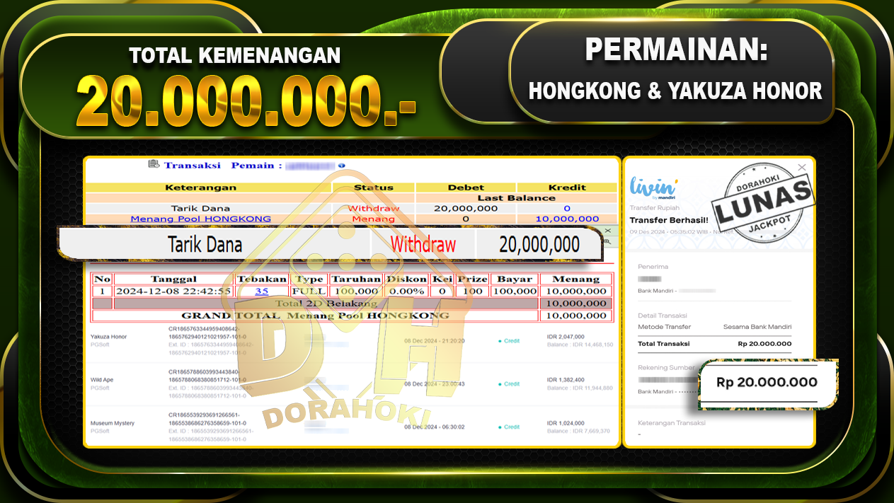 YAKUZA HONOR & HONGKONG Rp.20.000.000