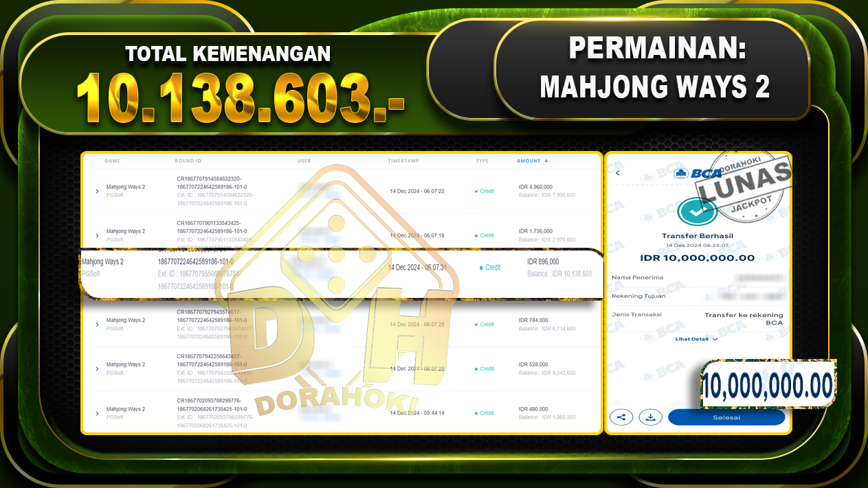 MAHJONG WAYS 2 RP 10.138.603