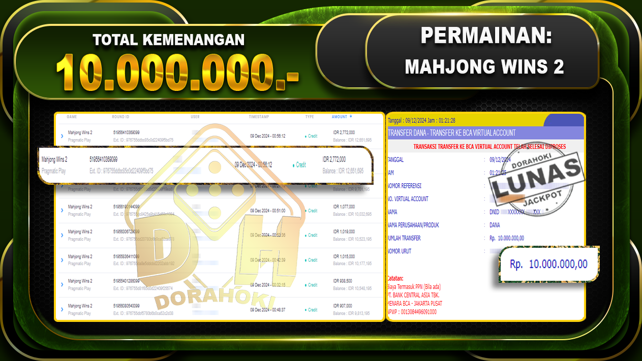 MAHJONG WINS 2 Rp.10.000.000