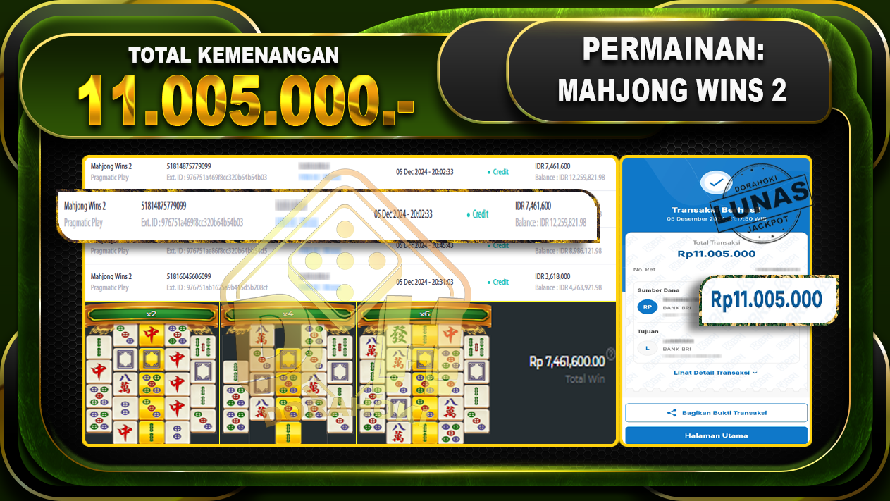 MAHJONG WINS 2 Rp.11.005.000