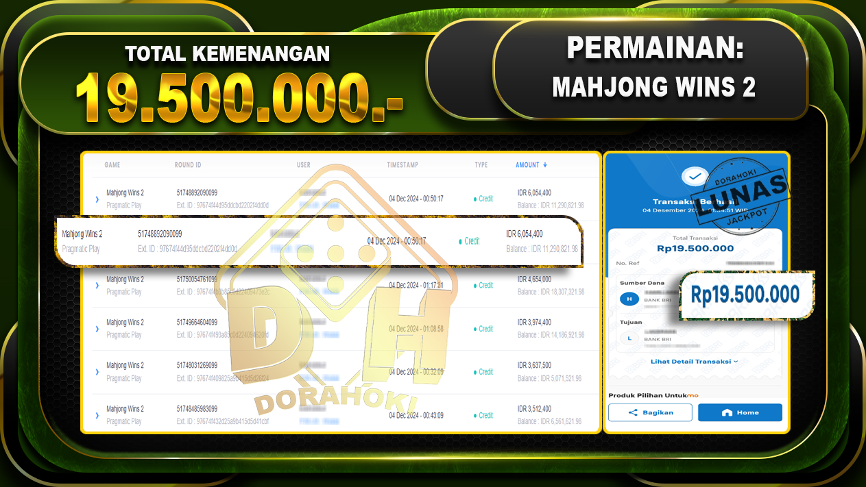 MAHJONG WINS 2 Rp.19.500.000