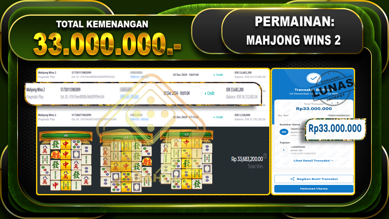 MAHJONG WINS 2 Rp.33.000.000