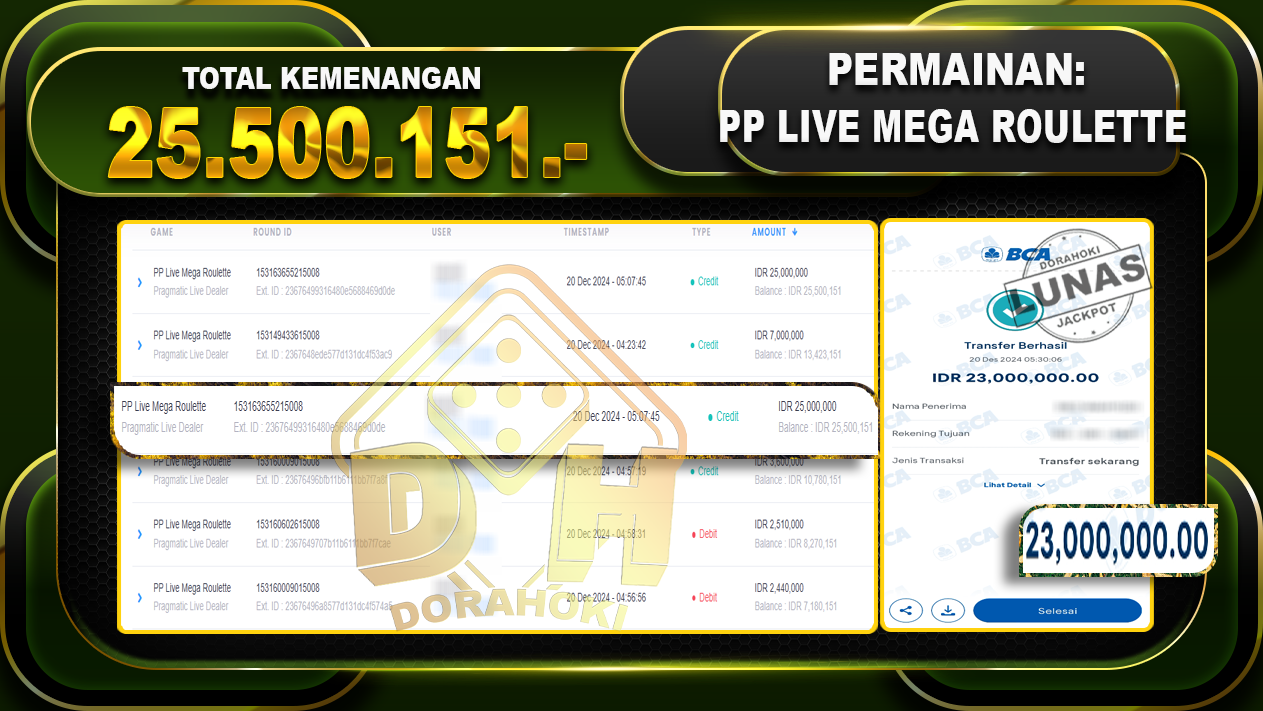 PP LIVE MEGA ROULETTE RP 25.500.151