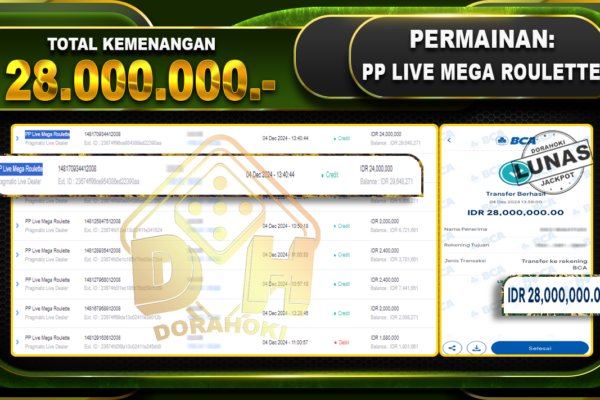 PP LIVE MEGA ROULETTE Rp.28.000.000