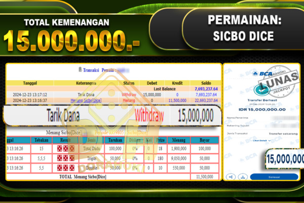 SICBO DICE RP 15.000.000