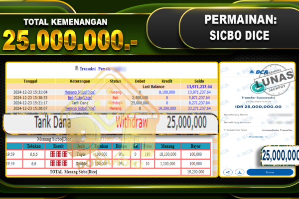 SICBO DICE RP 25.000.000