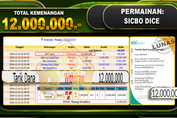 SICBO DICE RP.12.000.000