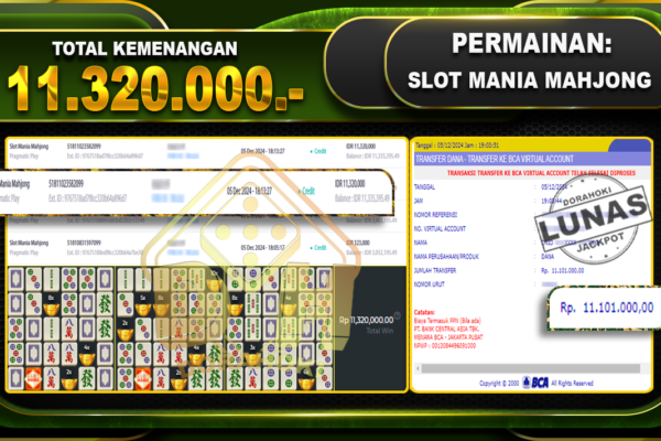 SLOT MANIA MAHJONG Rp.11.320.000