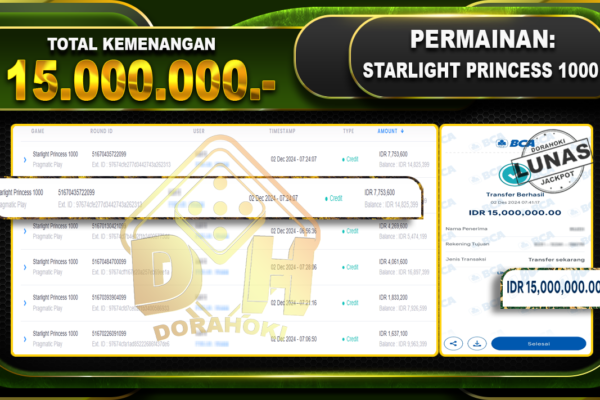 STARLIGHT PRINCESS 1000 Rp.15.000.000