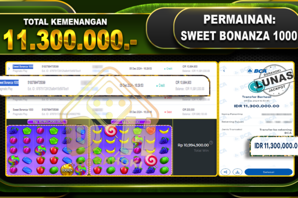 SWEET BONANZA 1000 Rp.11.300.000