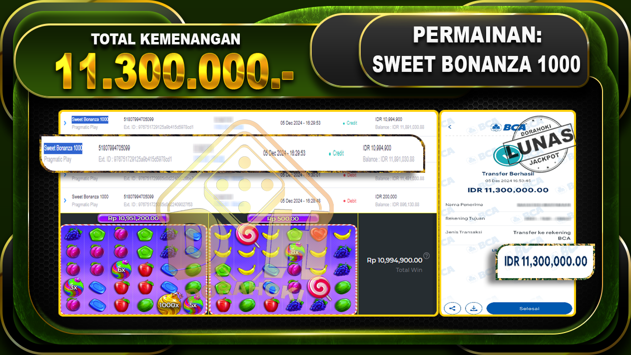 SWEET BONANZA 1000 Rp.11.300.000