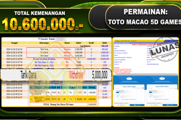 TOTO MACAO 5D GAMES RP 10.600.000