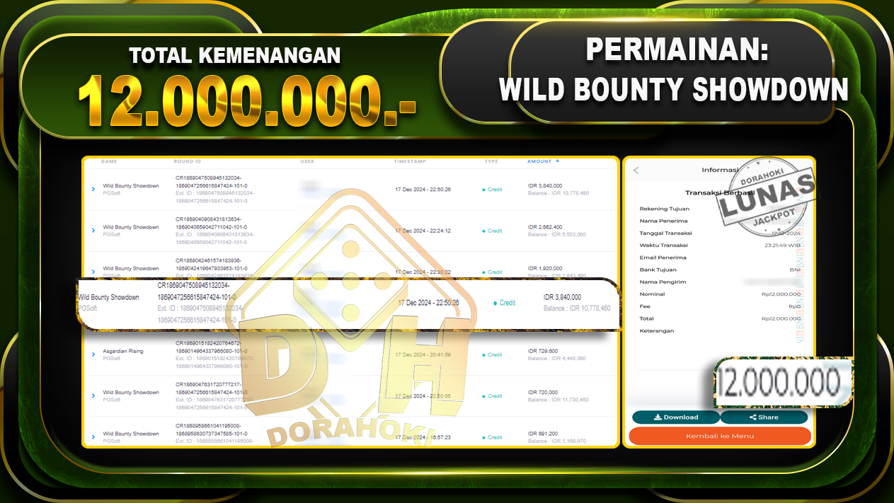 WILD BOUNTY SHOWDOWN RP 12.000.000