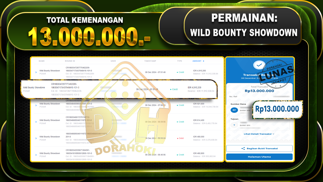 WILD BOUNTY SHOWDOWN Rp.13.000.000