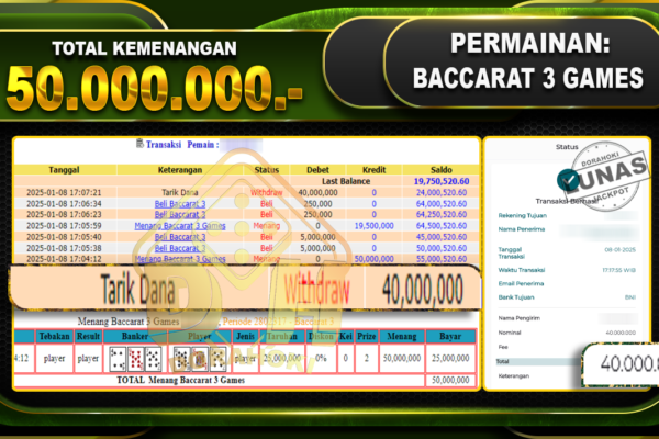 BACCARAT 3 GAMES RP 50.000.000