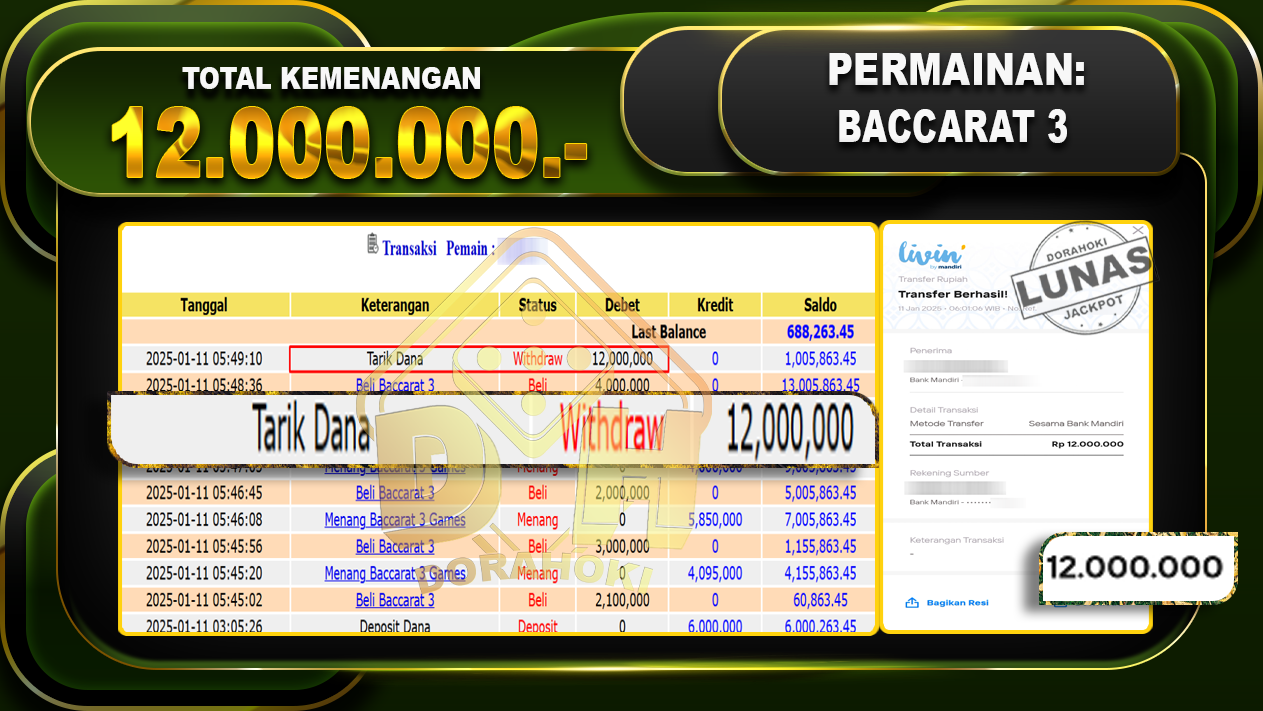 BACCARAT 3 GAMES