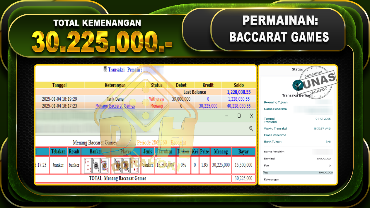 BACCARAT GAMES RP 30.225.000