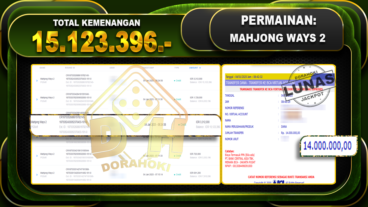 MAHJONG WAYS 2 RP 15.123.396