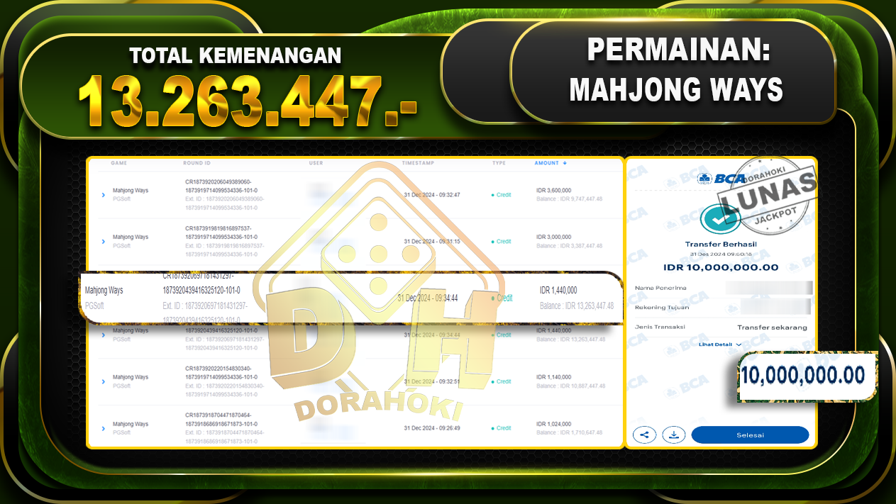 MAHJONG WAYS RP 13.263.447