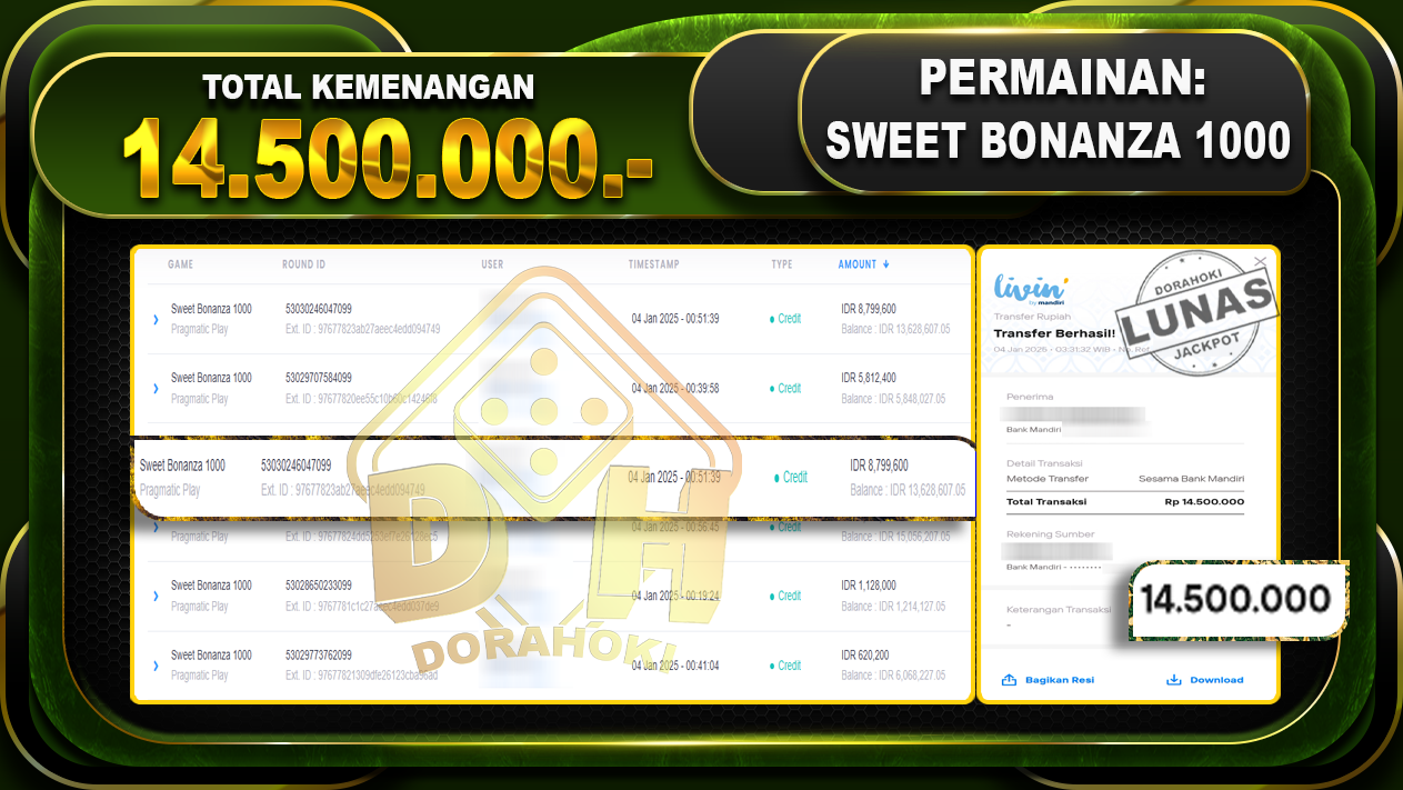 SWEET BONANZA 1000 RP 14.500.000