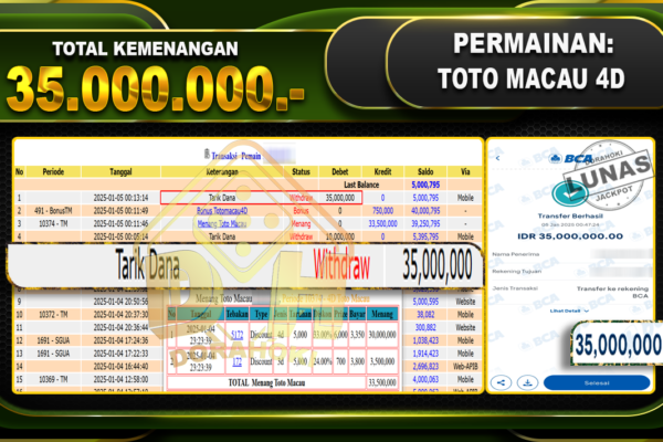 TOTO MACAU 4D RP 35.000.000