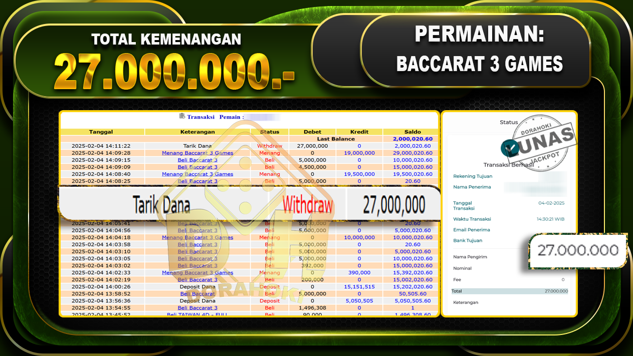 BACCARAT 3 GAMES