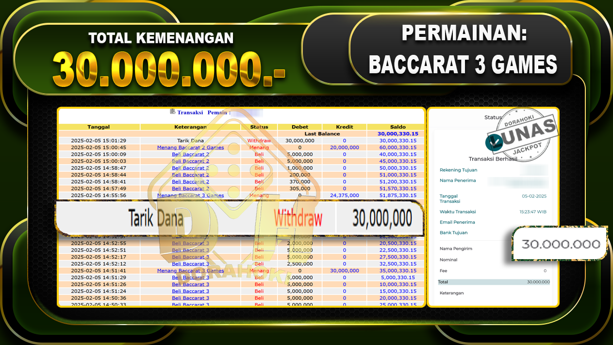 BACCARAT 3 GAMES