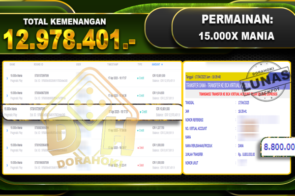 15.000x Mania – DORAHOKI 17 April 2024