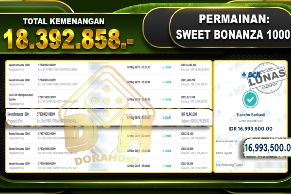 SWEET BONANZA 1000 – DORAHOKI 02 Mei 2025