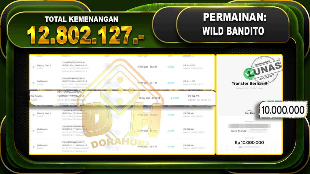 WILD BANDITO – DORAHOKI 06 Mei 2025