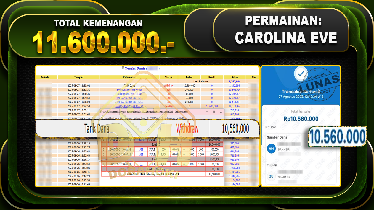 CAROLINA EVE 11,600,000