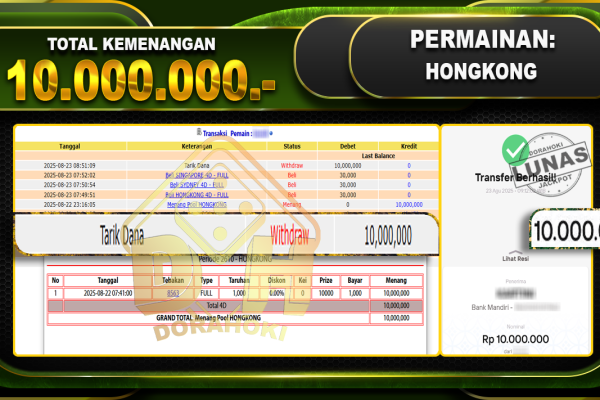 TOGEL HONGKONG – DORAHOKI 23 Agustus 2025 TOGEL HONGKONG Rp.10.000.000
