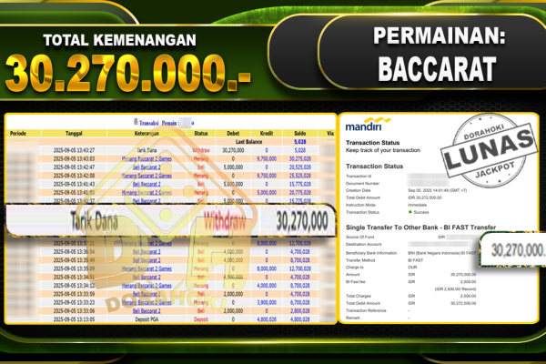 BACCARAT 2 GAMES – 05 SEPTEMBER 2025