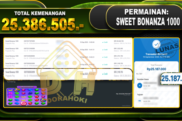 Sweet Bonanza 1000 – DORAHOKI 19 SEPTEMBER 2025