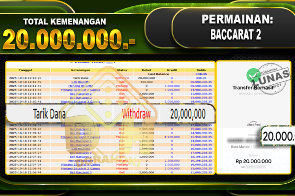 BACCARAT 2 – DORAHOKI 18 OKTOBER 2025