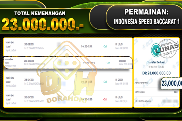 Indonesia Speed Baccarat 1 – DORAHOKI 10 OKTOBER 2025