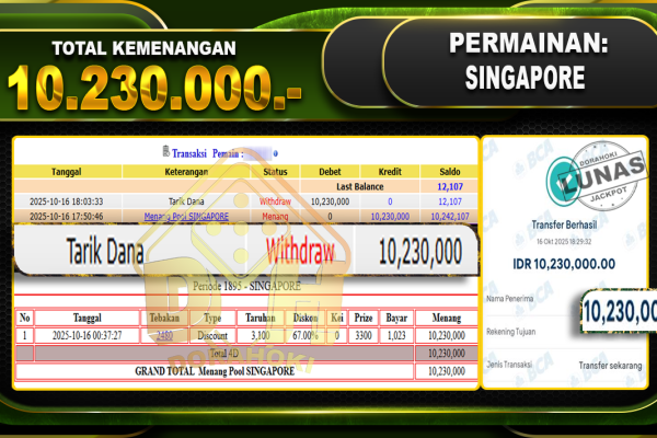 TOGEL SINGAPORE – DORAHOKI 16 OKTOBER 2025