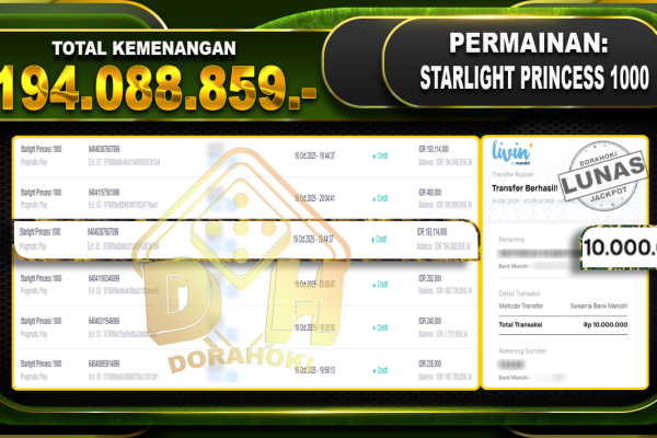 Starlight Princess 1000 – DORAHOKI 16 OKTOBER 2025