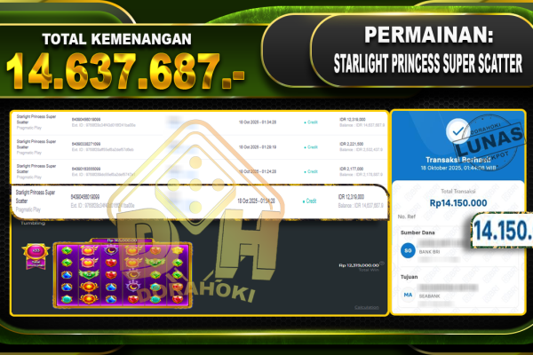 Starlight Princess Super Scatter – DORAHOKI 18 OKTOBER 2025