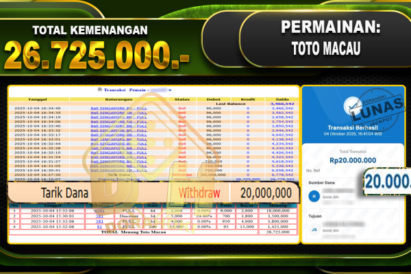 TOGEL TOTO MACAU – DORAHOKI 04 OKTOBER 2025
